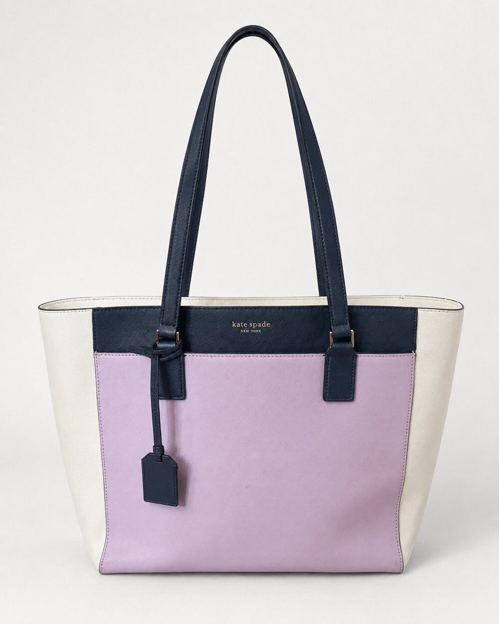 Kate Spade Colorblock Lavender White & Blue Cameron Laptop Tote Large